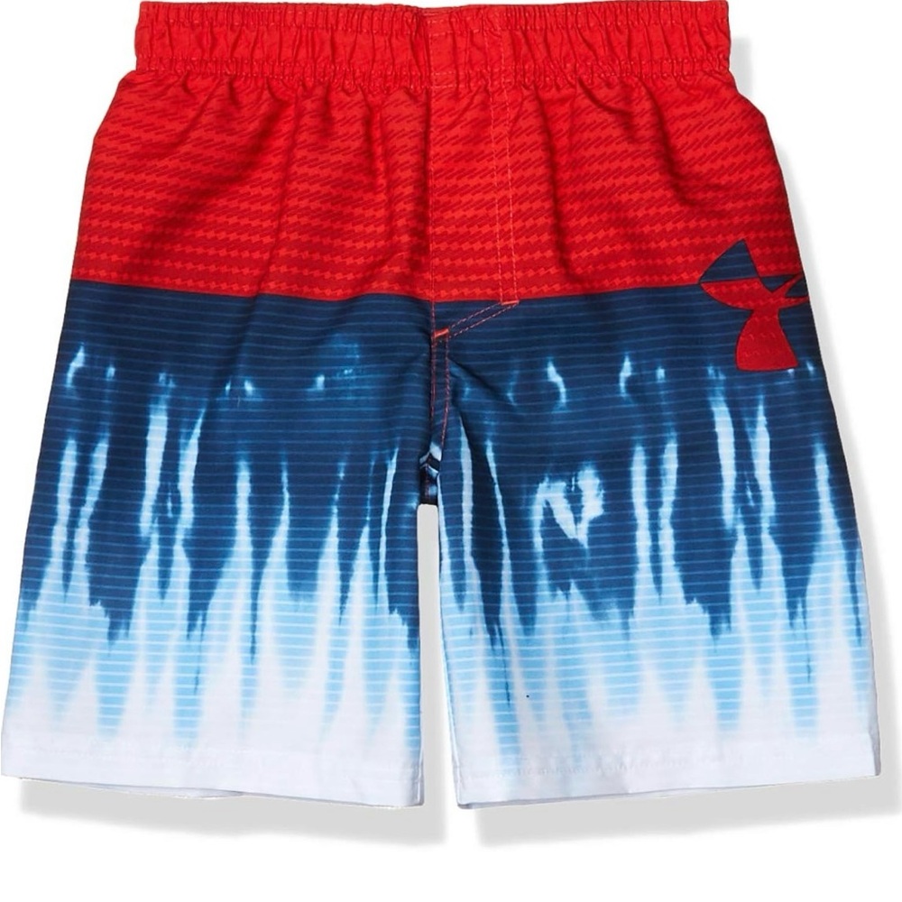 COPY - Under Armour boys volley American patriotic freedom swim trunks.